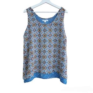 John Paul Richard Womens Geometric Layered Sleeveless Top Size Medium